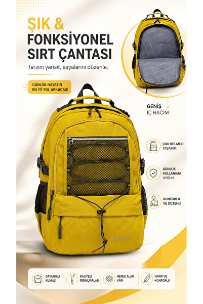 KAFF Young 51534 Žuta Žuta Unisex Multi Sa džepovima Otpornost na vodu Ranac