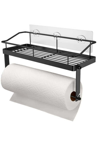 Kdhome KD Home TidyRoll Pro Kitchen Paper Roll Holder and Shelf, Black