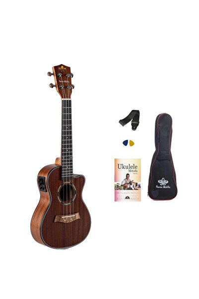 Havana HK-114EQ Elektro Concert Ukulele- Maun SET (KILIF-ASKI-METHOD-PENA HED...