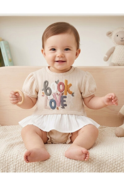 minitix Eid Summer Collection Book Patterned Girls' Cotton T-Shirt and Shorts...