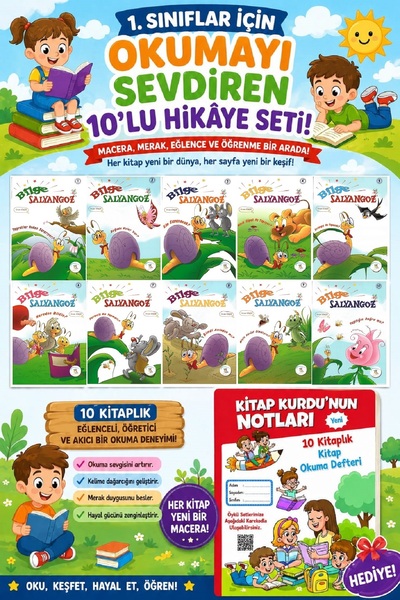 5 Renk Yayınları 1 .Sınıf Öğrencileri İçin Zevkle Okuyacağı 10 lu Hikaye Seti...
