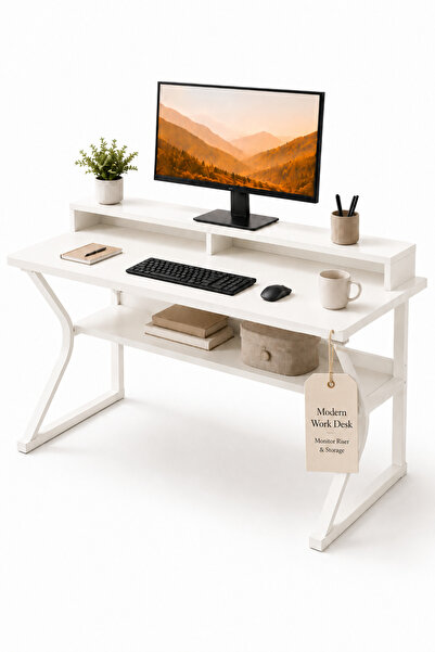 AZZHAAR Gaming Desk With Shelf, Computer Desk, C-shaped Gaming Table, Pc Work...