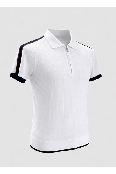 BRANDHILLS White Color Polo Neck Knitwear