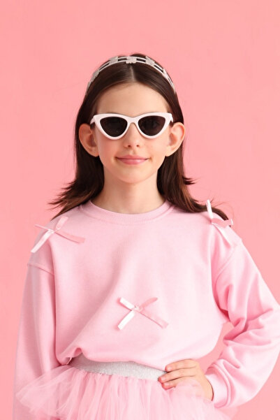 Le Mabelle Pembe Fiyonk Detaylı Uzun Kollu Kız Çocuk Sweatshirt
