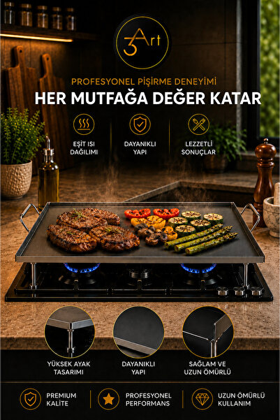 3Art Metal Dekorasyon Tic.Ltd.Şti Ayaklı Ocak Üstü Yufka Sacı – Gözleme Bazla...
