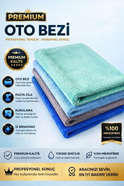 Single ( 1 Adet ) 40×60 Cm Premium Kalite %100 Mikrofiber Araç Cila Kurulama ...