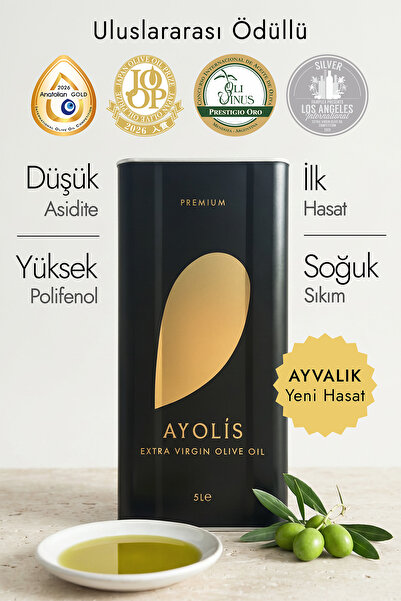 Ayolis Premium Gurme Ayvalık 5 Lt Yüksek Polifenollü Erken Hasat Soğuk Sıkım ...