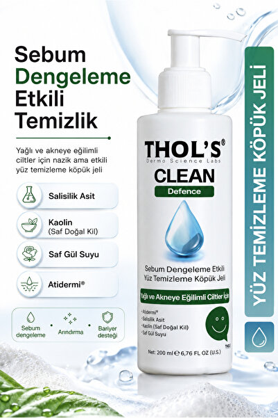 THOLS Anti-Tb4 and Sebum Balancing Facial Cleansing Gel - Salicylic Acid & Ka...