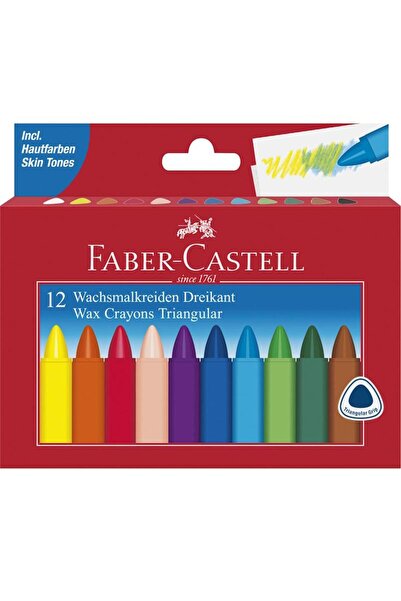 Faber Castell Creioane cerate triunghiulare Faber-Castell, 12 culori