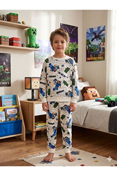 tusem butik homewear Set de pijamale de iarnă pentru băieți, din bumbac, cu m...