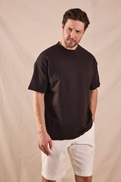 Tonny Black Ανδρικό μπλουζάκι Bitter Brown με άνετη εφαρμογή και oversized κοπή