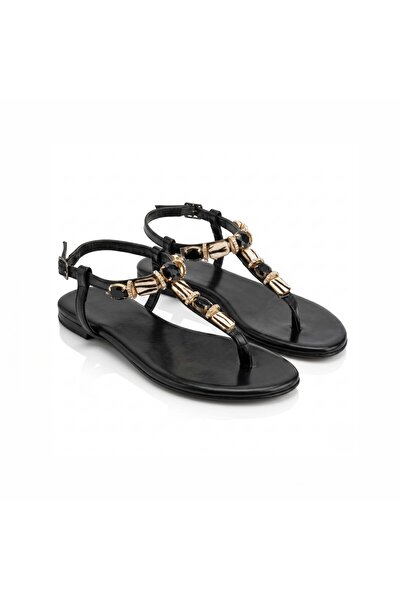SİBA SHOES صندل نسائي أسود من Helia Flip Flop