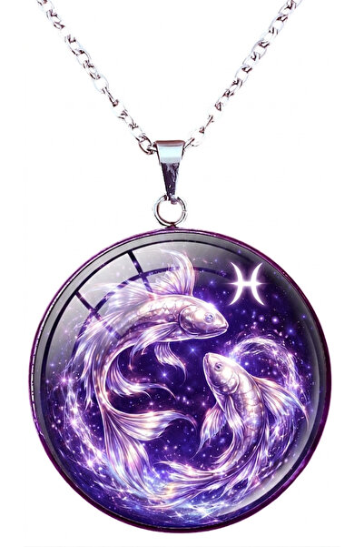 Oxolux, Lavinia Colier din seria Zodiac, in cutie cadou, design cosmic mov, b...