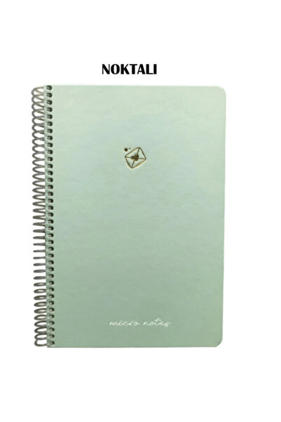 Gıpta Micro Notes Noktalı Spiralli Pastel Yeşil Sert Kapak 100 Yaprak 17*24 D...