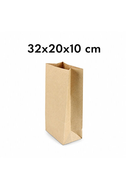 ecenplast 32x20x11 cm Kare Dipli Kraft Kese Kağıdı – 50 Adetli Paket