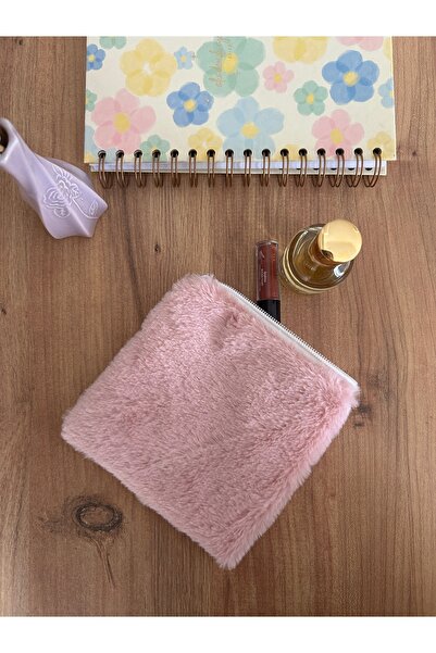minyaturhayalim peluş pembe astarlı küçük cüzdan kozmetik çantası kese ölçüle...