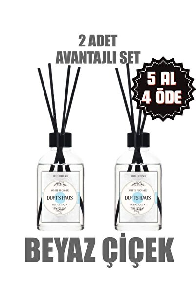 duftshaus Beyaz Çiçek Bambu Çubuklu Oda Kokusu Esansiyel Uçuçu Yağ Ortam Koku...