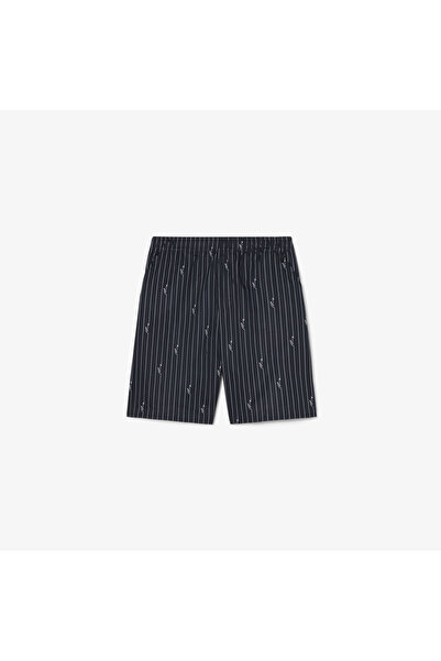 Lacoste Crocodile Print Stripe Cotton Shorts - GH1964-00-IY8