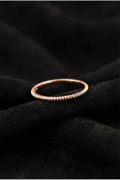 Roza Silver 925 Ayar Burgu Desen Rose Minimal Gümüş Yüzük