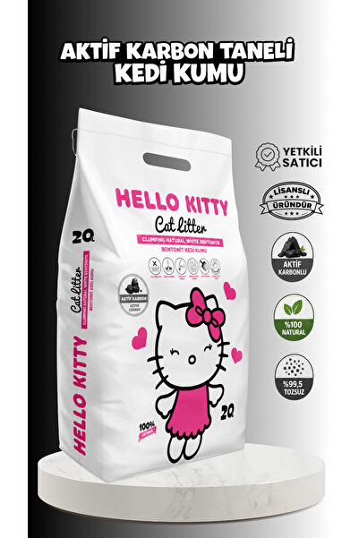 Hello Kitty 20 Litre Aktif Karbon Taneli Topaklaşan Bentonit Kedi Kumu