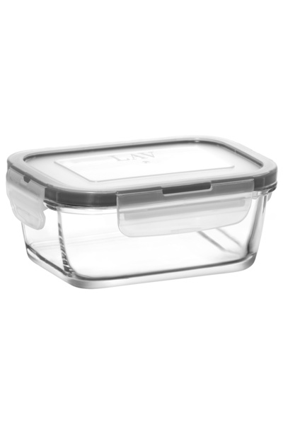 LAV Fresco Glass Storage Container Single Small Size 400 ml Rectangular Gray ...