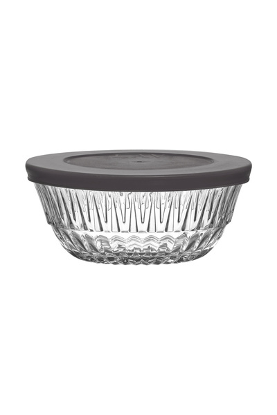 LAV Alinda Glass Storage Container Set of 6 Small Size 345 ml Round Gray Plas...