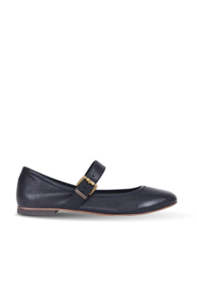 Bueno Shoes Balerini plati de damă din piele neagră 01ws4409