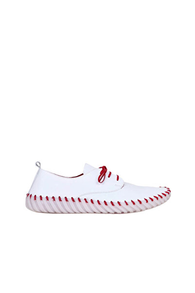Bueno Shoes White Red Leather Men's Sports Shoes 01Mq0200