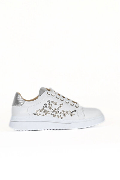 Bueno Shoes White Leather Women's Sports Shoes 33Wa1501