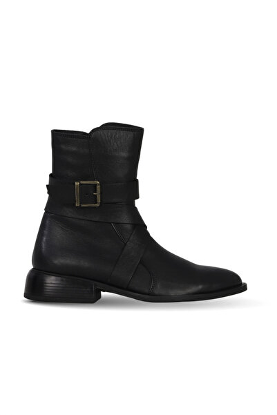 Bueno Shoes Black Leather Women's Flat Boots 01Wf3501