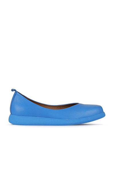 Bueno Shoes Blue Light Leather Women's Flat Ballerinas 01Wz3104
