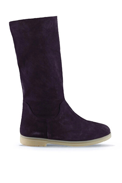 Bueno Shoes Cizme plate pentru femei din piele intoarsa mov 01wt3306