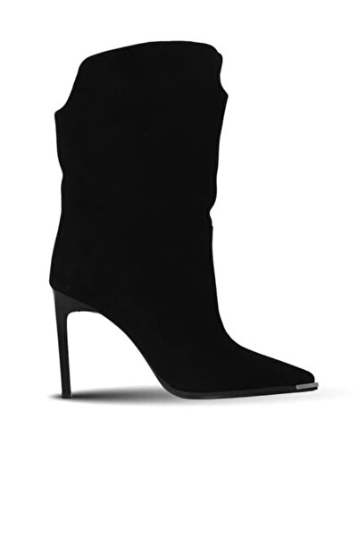 Bueno Shoes Black Suede Women's Heeled Boots 42Wb6449