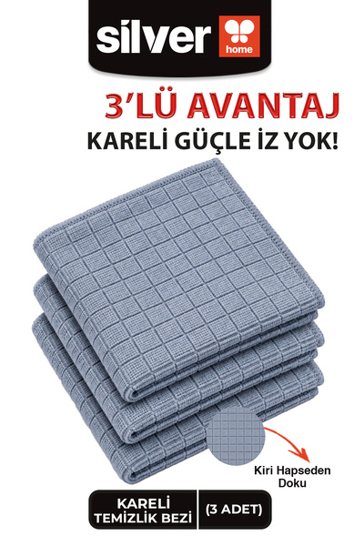 SİLVER HOME 3-Pack of Woven Kitchen & Cleaning Cloths 40X40 cm Super Absorben...
