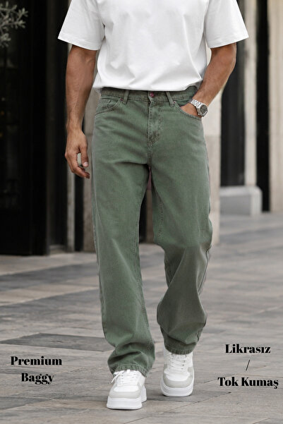 CEDY DENIM Baggy Fit Jean Leon High Waist Loose Cut Khaki Men's Jeans C352