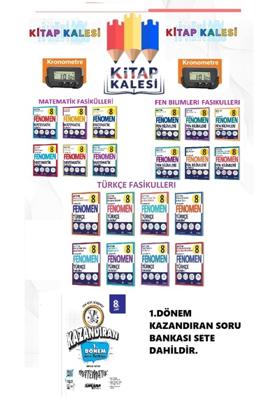 Fenomen Yayıncılık FENOMEN 8. SINIF TÜM DERS FASİKÜLLERİ MATEMATİK + FEN BİLİ...