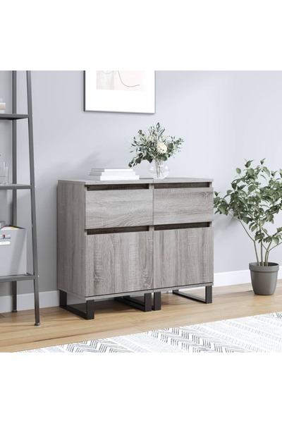 Concept Servante, 2 buc., gri sonoma, 40x35x70 cm, lemn prelucrat