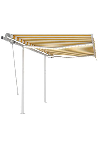Concept Copertină retractabilă manual cu LED, galben/alb, 3,5x2,5 m