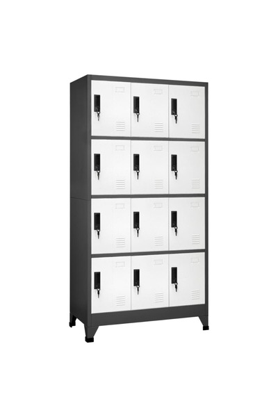 Concept Fișet, antracit și alb, 90x45x180 cm, oțel