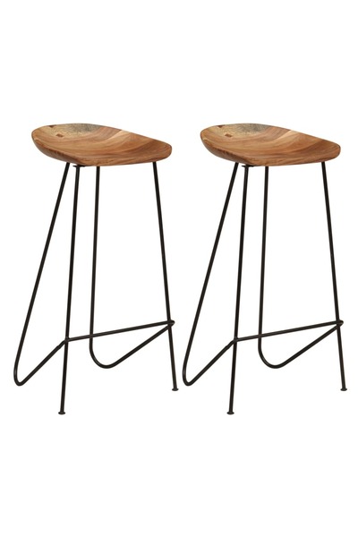 Concept Scaune de bar, 2 buc., lemn masiv de acacia