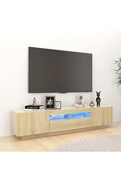 Concept Comodă TV cu lumini LED, stejar sonoma, 180x35x40 cm
