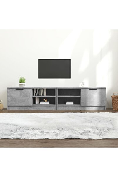 Concept Comodă TV, 2 buc., gri beton, 80x35x36,5 cm, lemn prelucrat