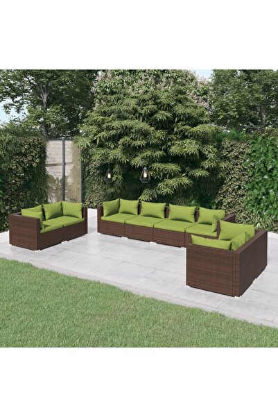 Concept Set mobilier de grădină cu perne, 8 piese, maro, poliratan