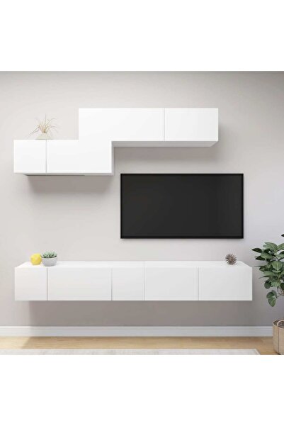 Concept Set dulapuri TV, 6 piese, alb, PAL