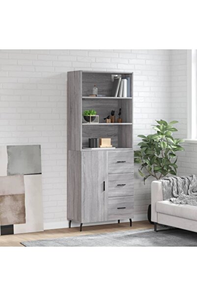 Concept Dulap înalt, gri sonoma, 69,5x34x180 cm, lemn compozit