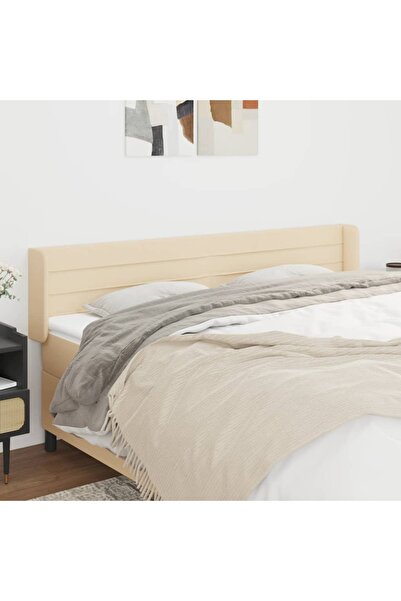 Concept Tăblie de pat cu aripioare, crem, 203x16x78/88 cm textil