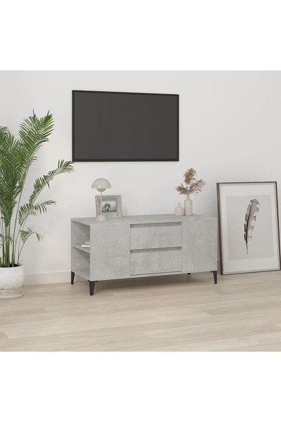 Concept Comodă TV, gri beton, 102x44,5x50 cm, lemn prelucrat