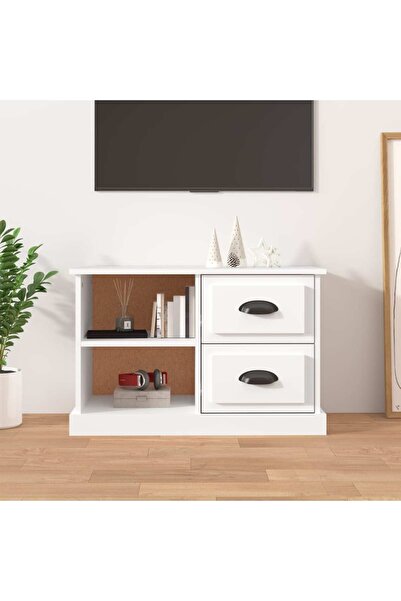 Concept Comodă TV, alb, 73x35,5x47,5 cm, lemn prelucrat
