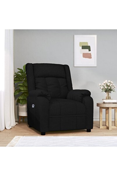 Concept Fotoliu rabatabil electric, negru, material textil