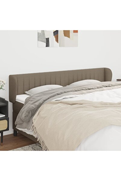 Concept Tăblie de pat cu aripioare gri taupe 163x23x78/88 cm textil